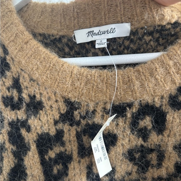 Sold ❌Madewell alpaca & wool blend NWT Animal Print Sweatet Sz small Oversized - Picture 5 of 7